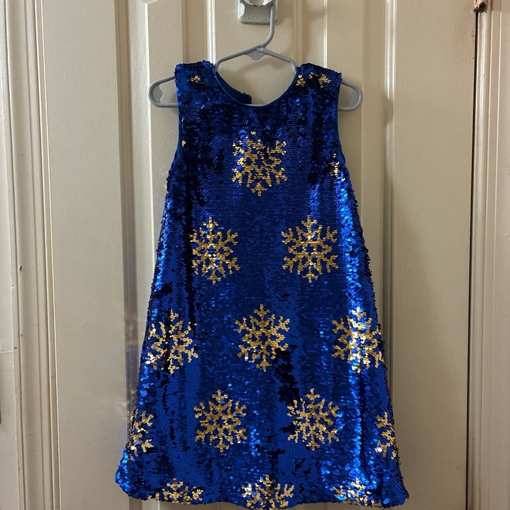 Cat & Jack Royal Blue Sequin Dress with Silver Accents